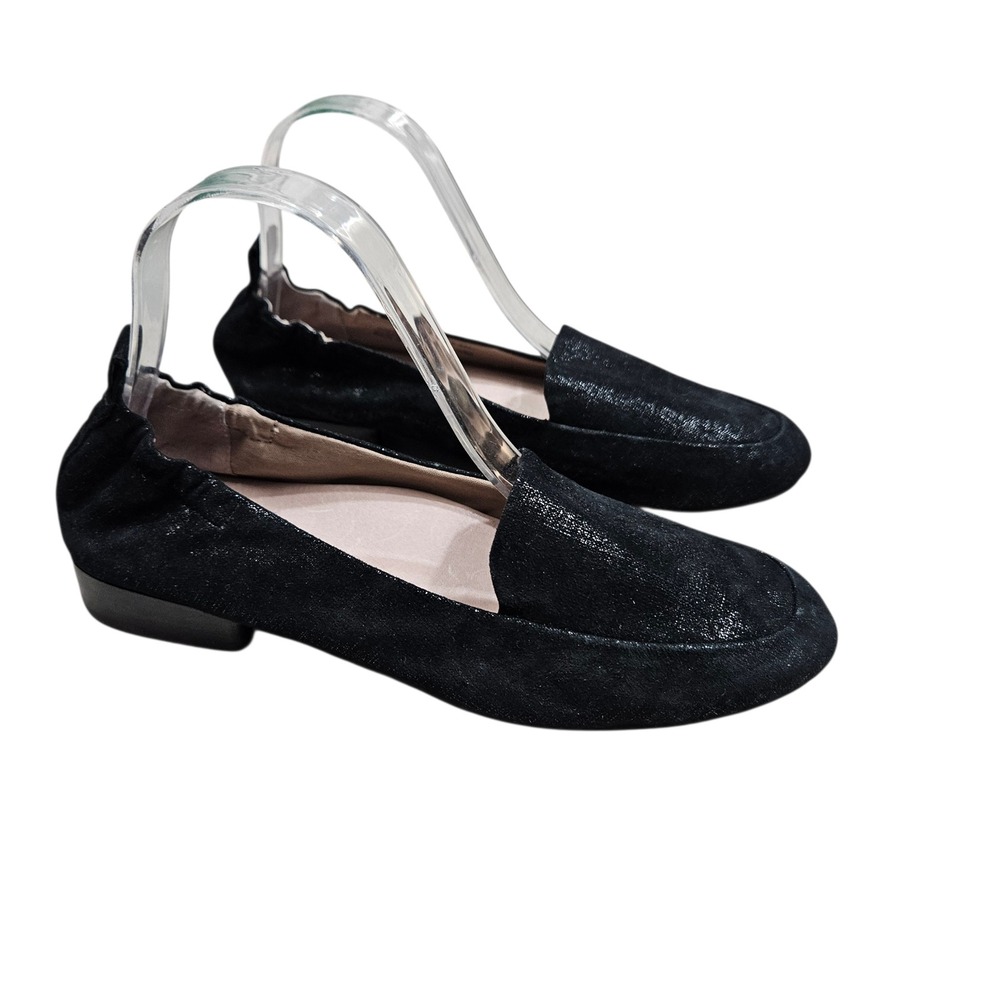 Abeo Loafers 7 Narrow Black Shimmer Leather B.I.O.system Jean II‎ Comfort Flats